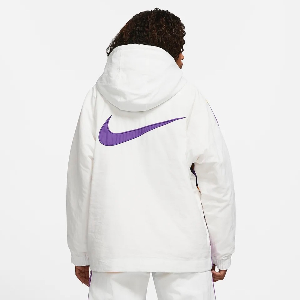 NWT NIKE X AMBUSH LAKERS WHITE PURPLE PUFF JACKET - Picture 6 of 17